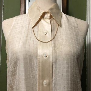 BR Vintage  lovely silk ivory sleeveless blouse